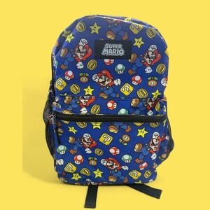 Kids Super Mario Power Ups/Stars/Mushrooms/Mario‎ All Over Print Backpack